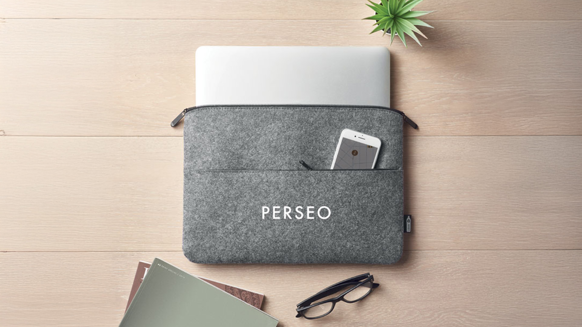 Bolsa de computador em feltro como brinde promocional em feltro