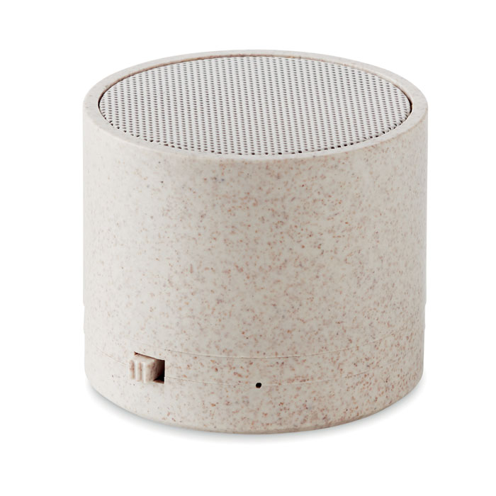 3W Speaker In Wheat Straw/ABS - Round Bass+