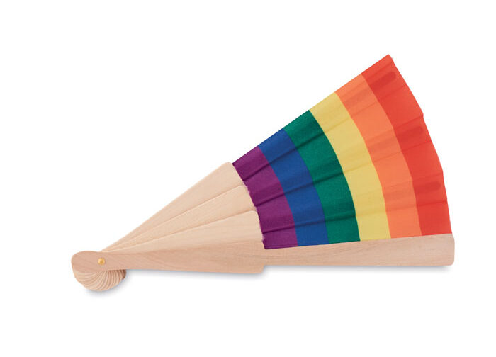 Rainbow Wooden Hand Fan - Bowfan