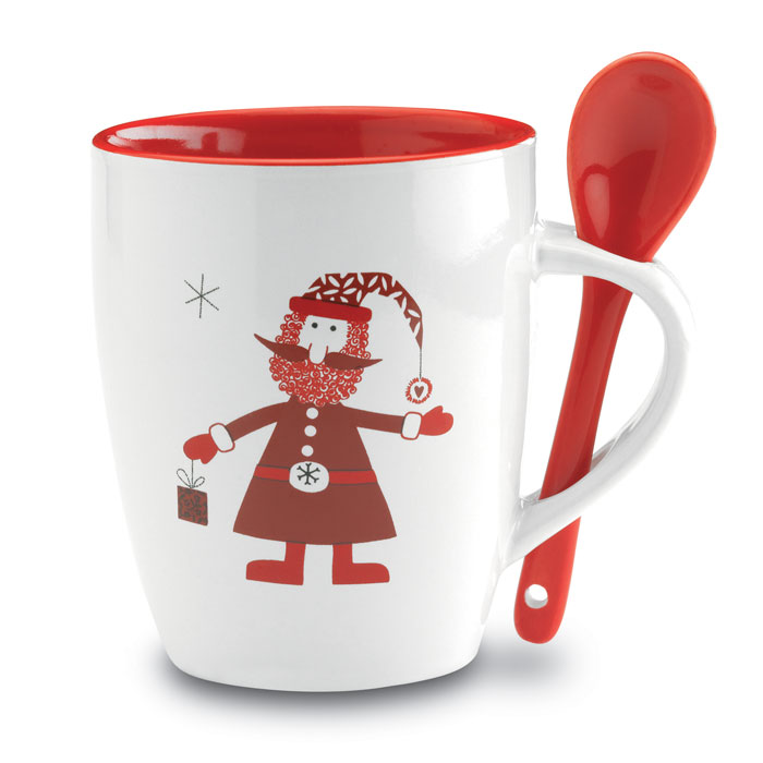 Mug With Spoon 250ml - Claus