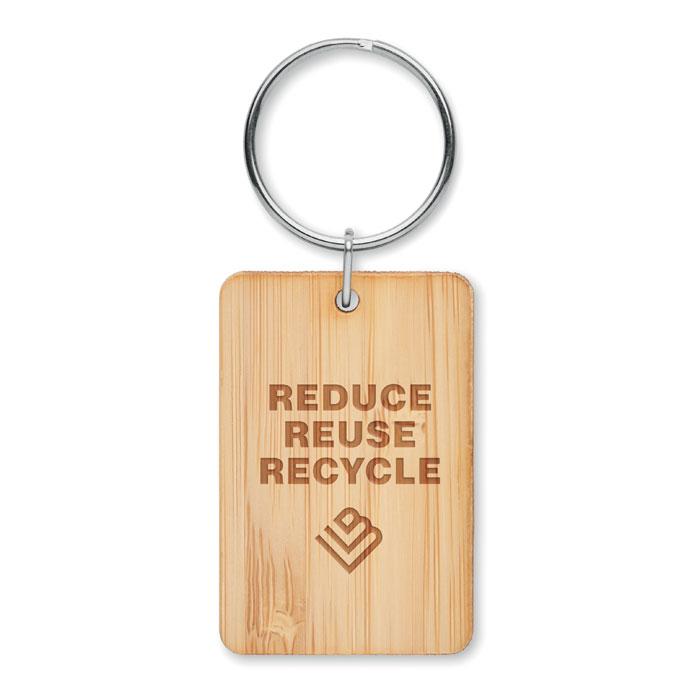 Rectangular Bamboo Key Ring - Angleboo